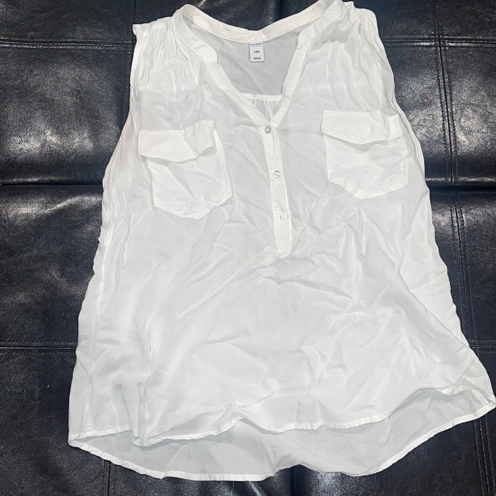 Old Navy White Collared Top